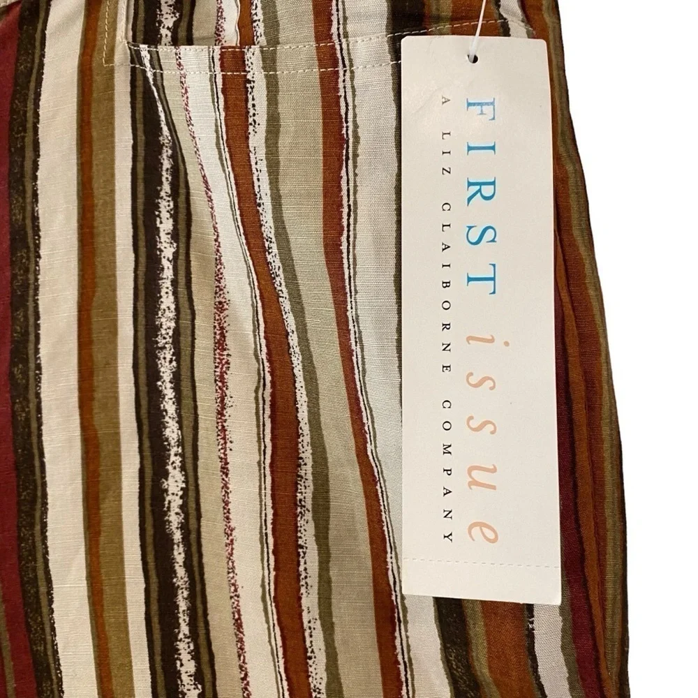 Liz Claiborne First Issue women plus size 16 linen blend straight wide leg pants